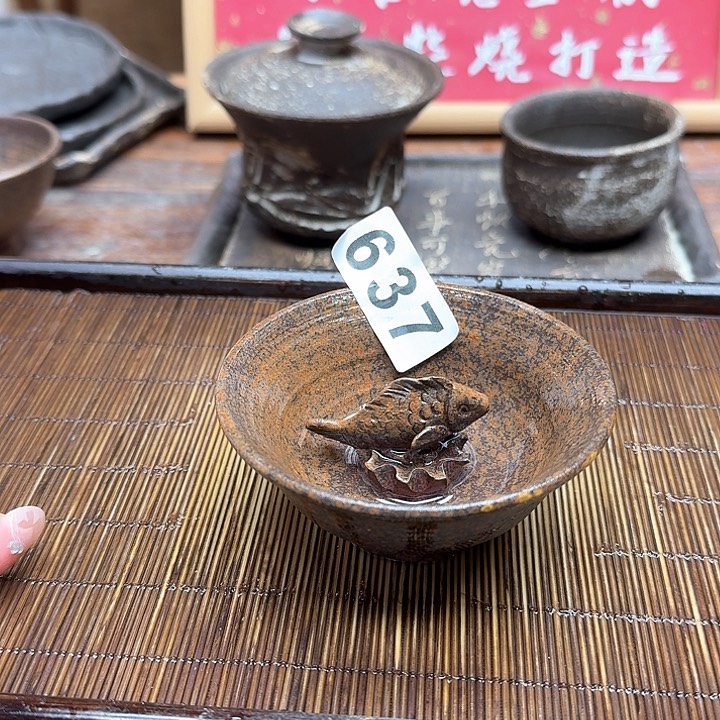 纯手工制作粗陶茶具