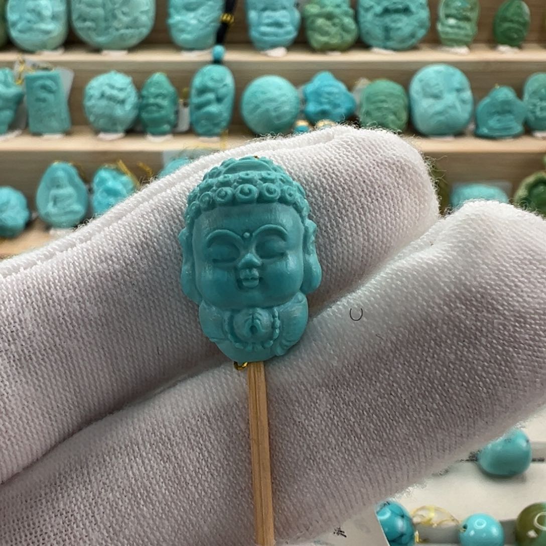 未镶嵌绿松石宝宝佛 12.8mm