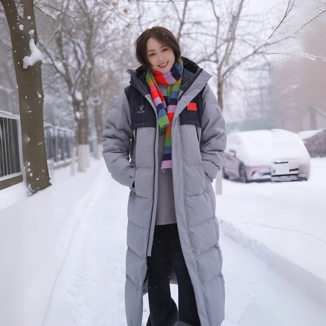 【挑战尔滨市温】KELME卡尔美羽绒服男女同款加厚保暖过膝长羽绒服