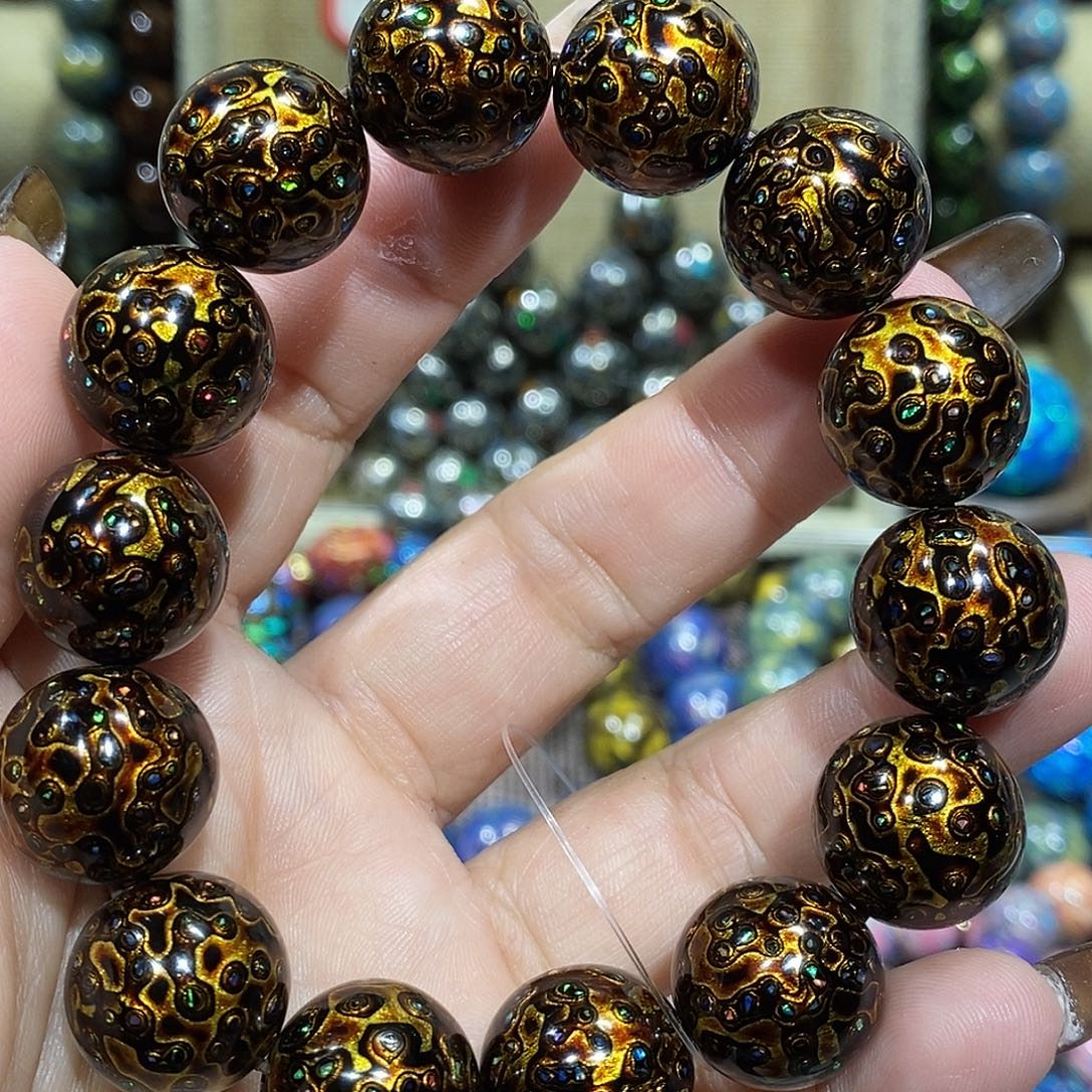 大漆珠黑金1.5镶嵌欧