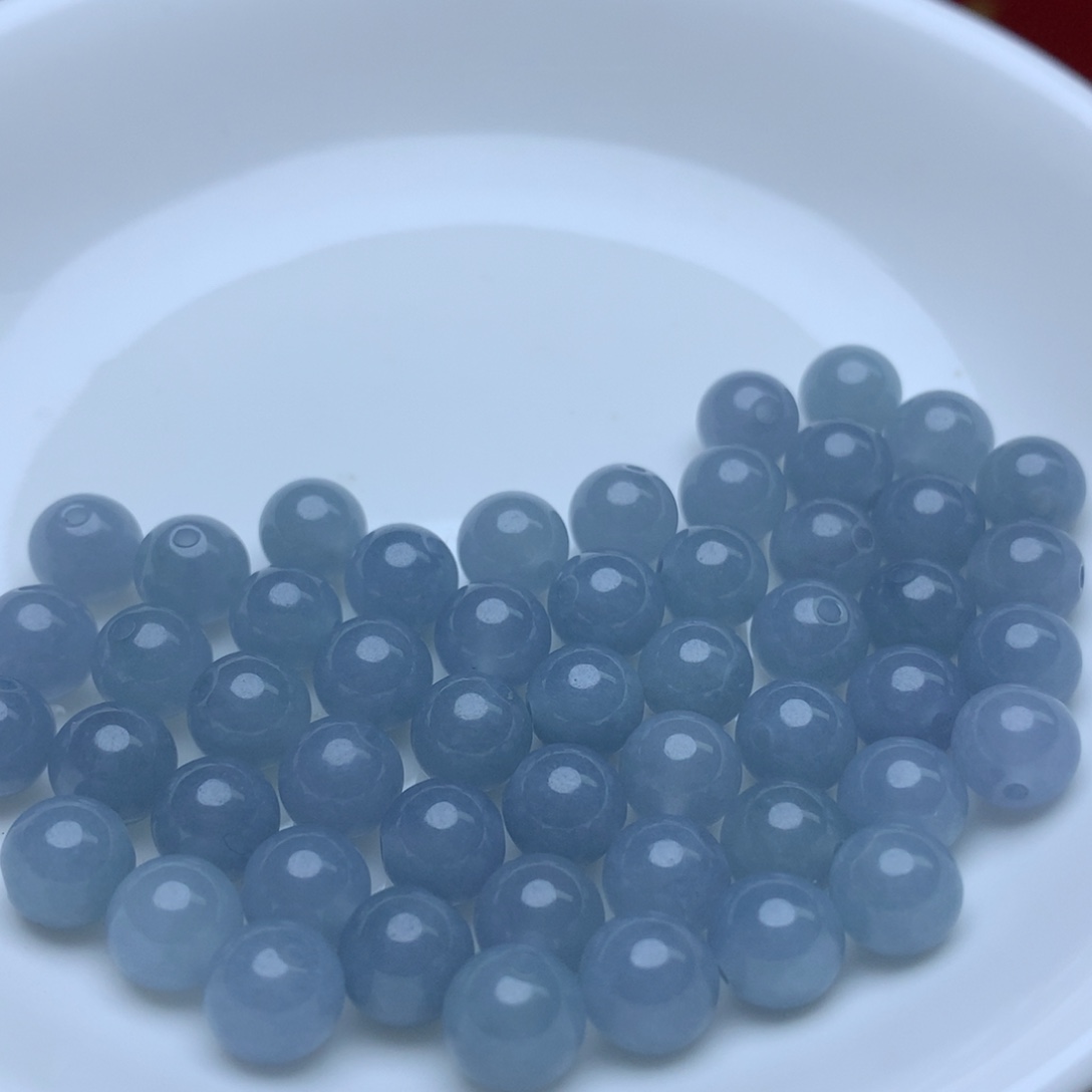 【闪购商品】翡翠手链未镶嵌卡7冰透蓝水14个 手链拍两单