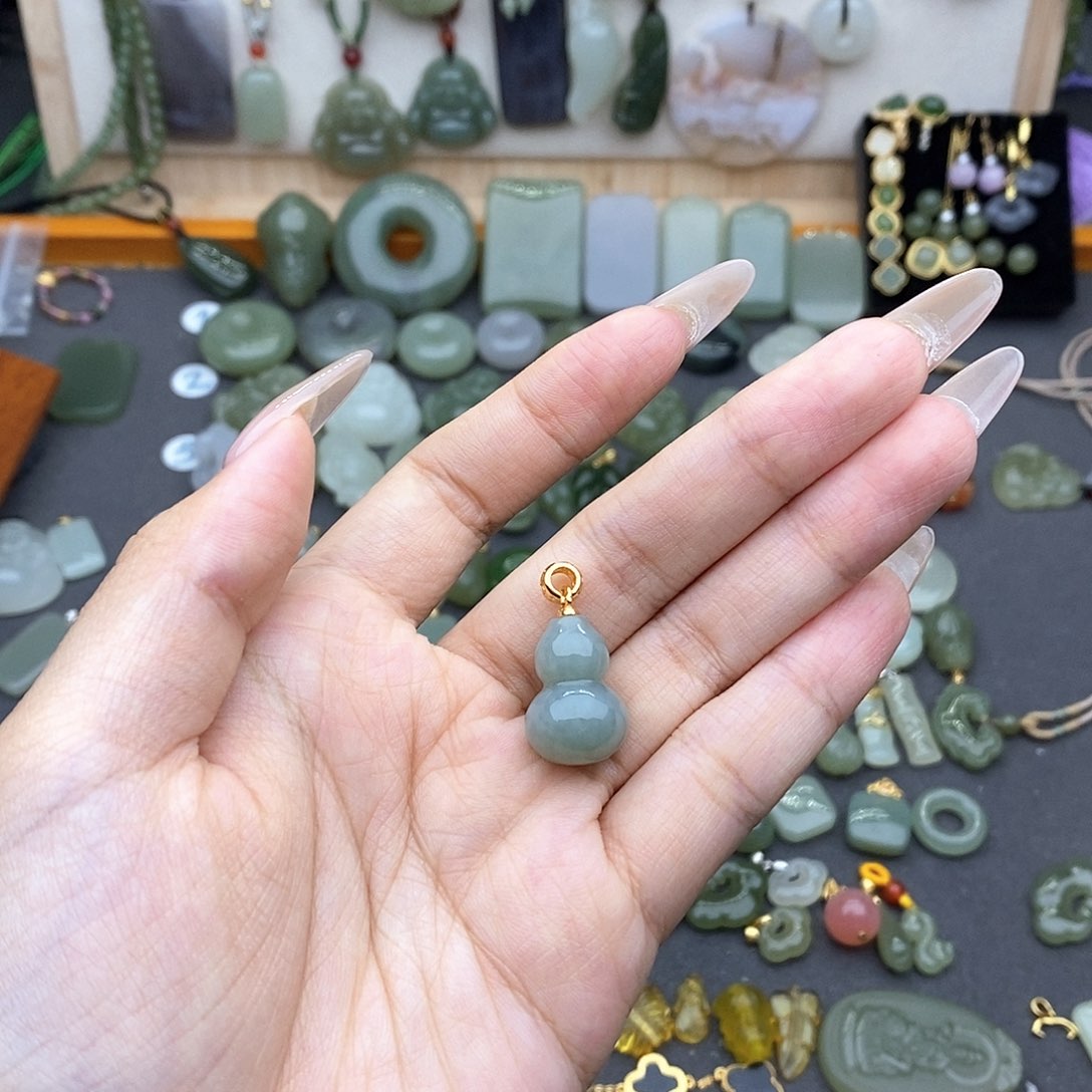 和田玉银S925镶嵌吊坠(不含链)