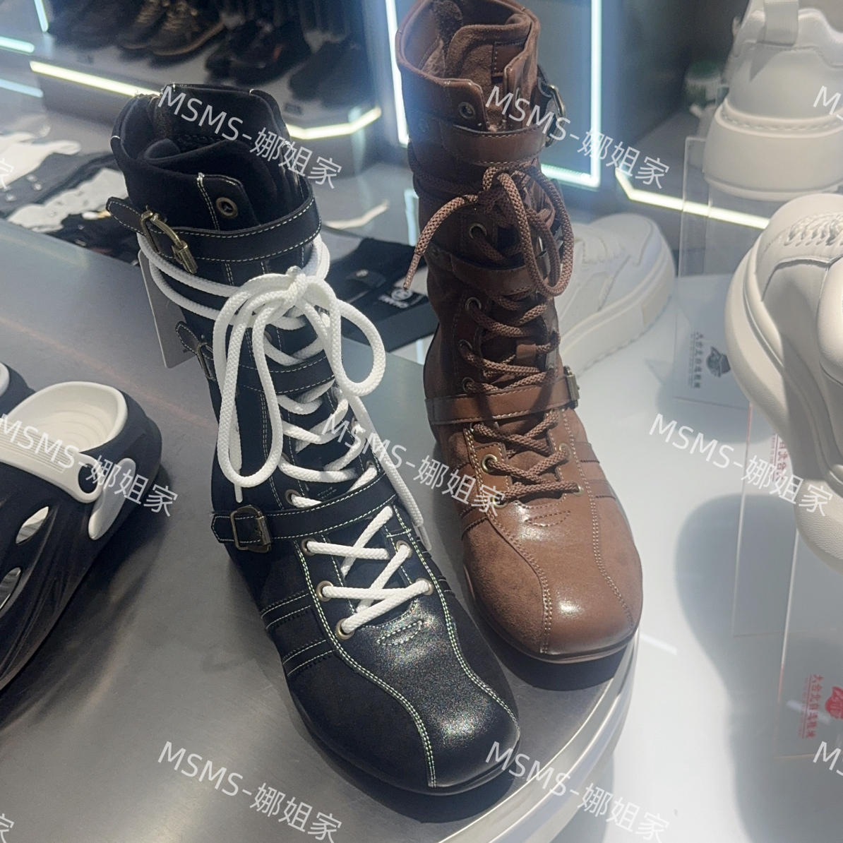 玛莎玛索28-516早秋加绒女中筒靴