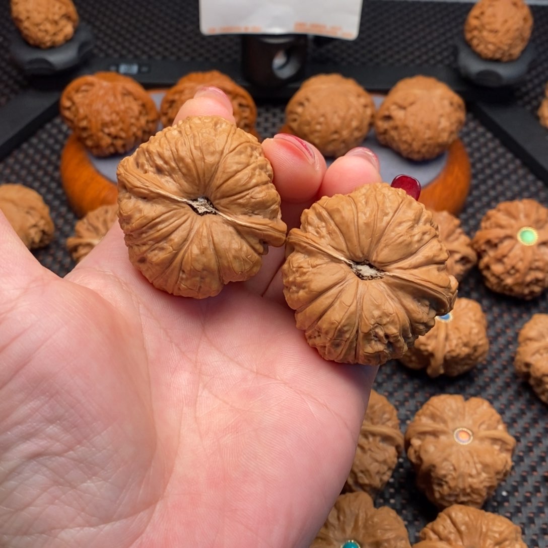 文玩核桃把件全品南瓜墩46边47肚