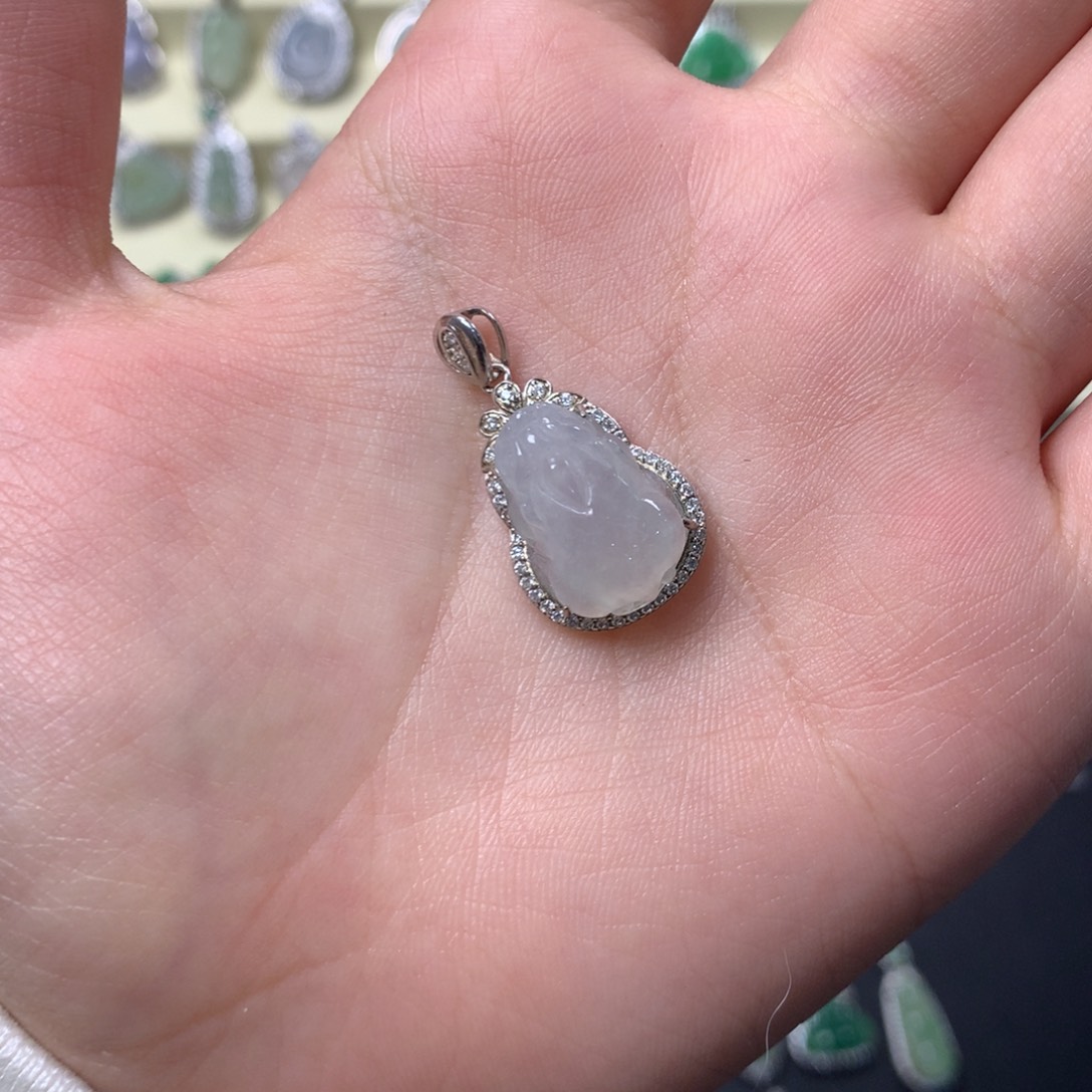 翡翠银S925镶嵌颈饰