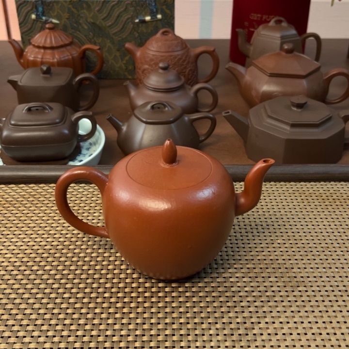 紫砂茶壶美人肩朱泥手工壶