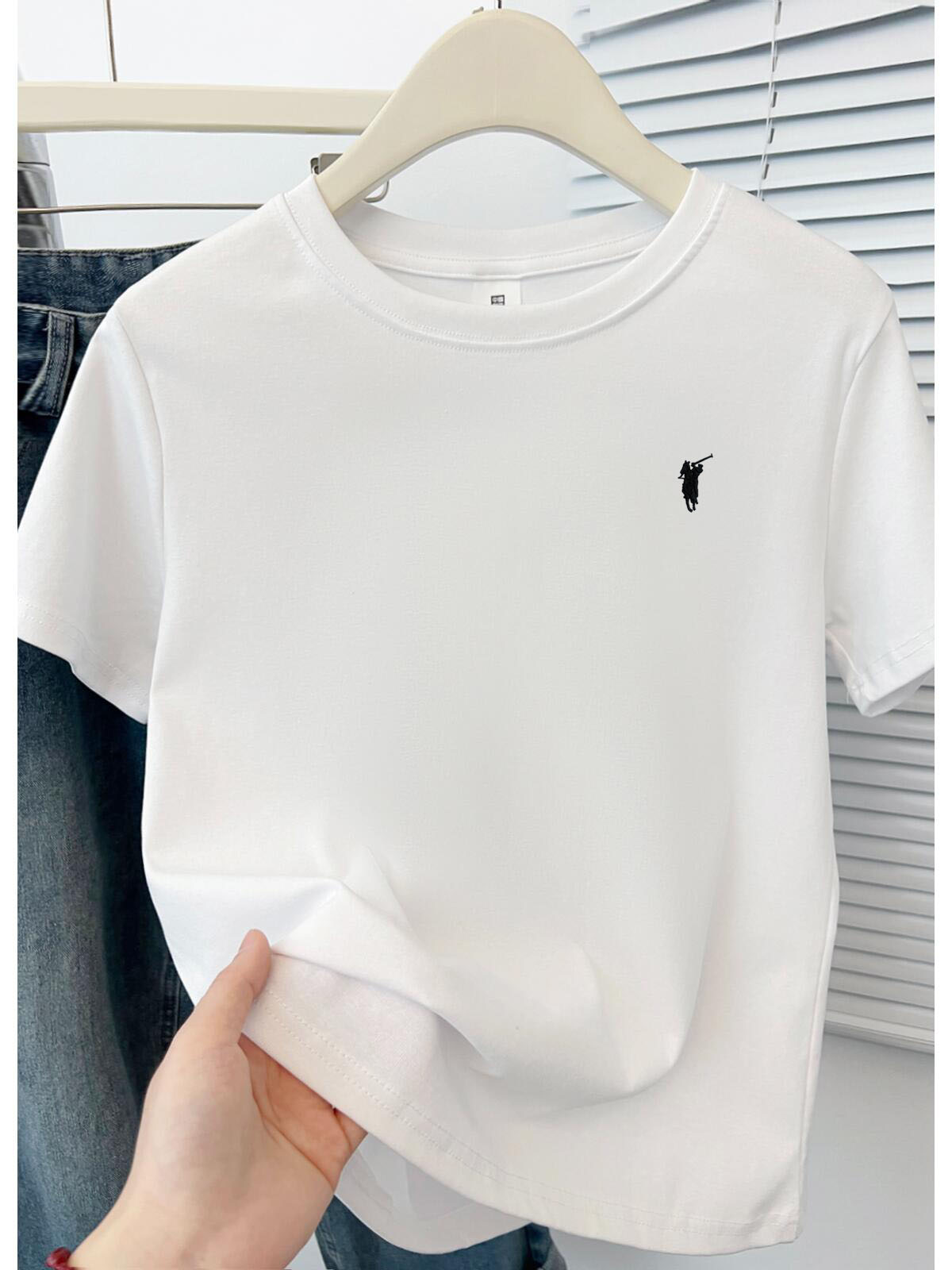 纯棉刺绣短袖春季新款纯棉圆领短袖休闲上衣女刺绣T恤夏装打底衫