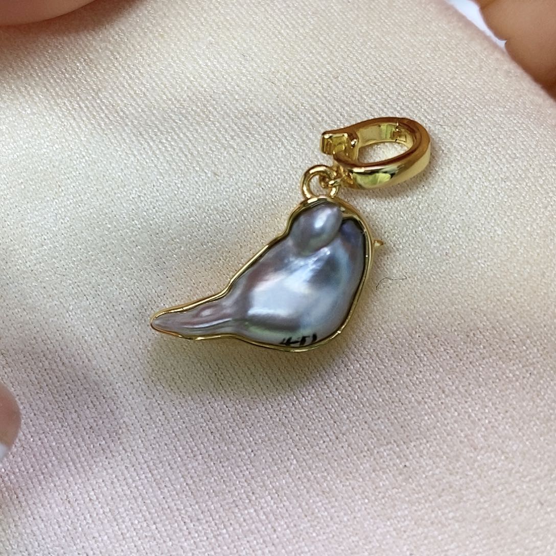 海水珍珠银S925镶嵌颈饰