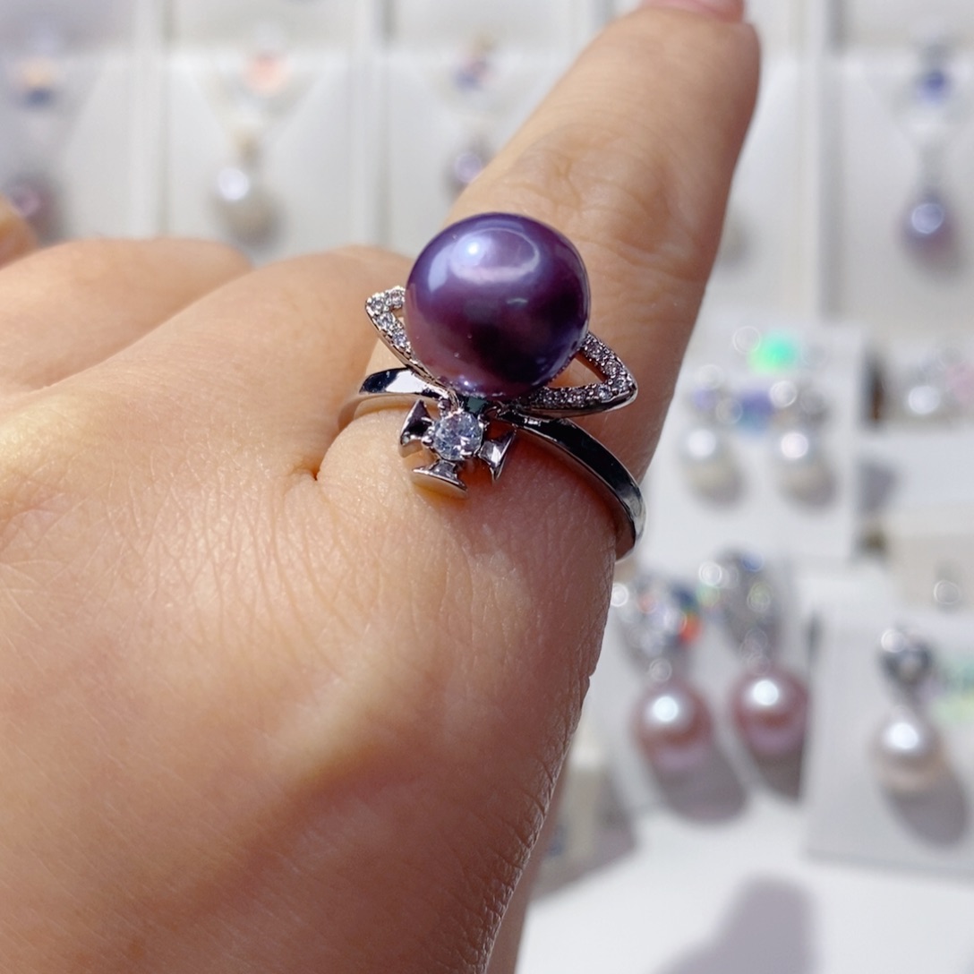 淡水珍珠戒指合金