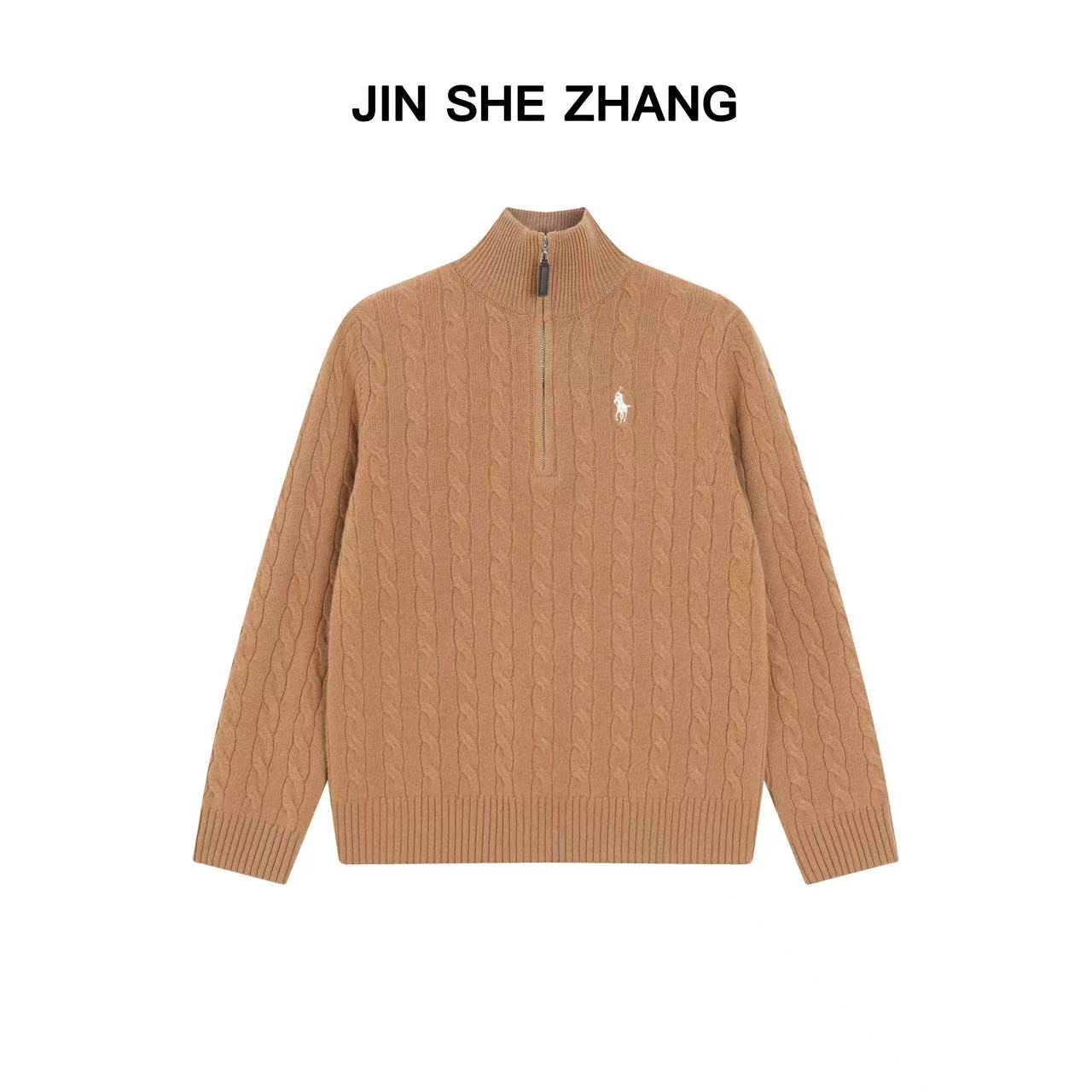 JIN金社长【四色小马】100绵羊毛立体刺绣保暖毛衣