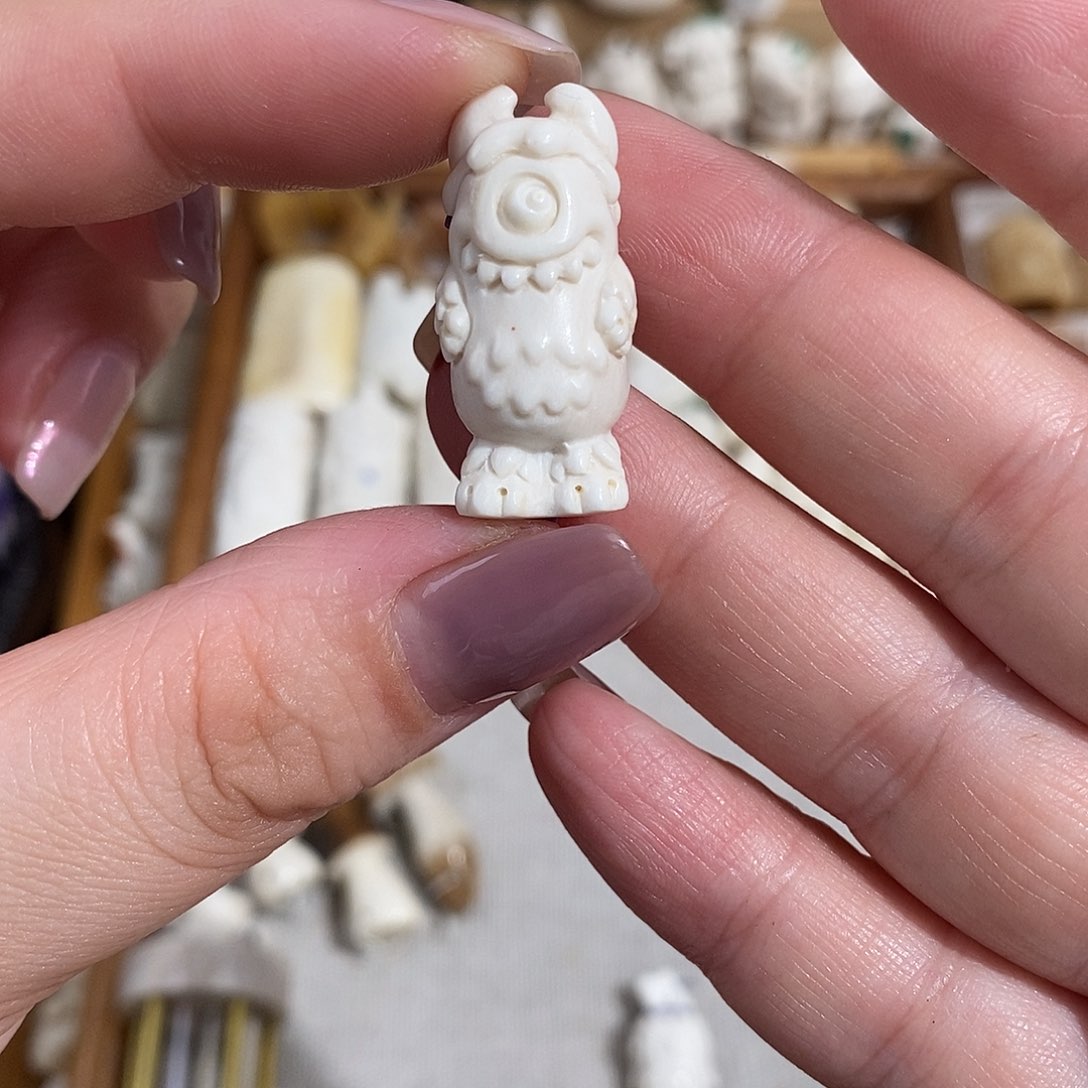 鹿骨把件M14哥布林小妖鹿角