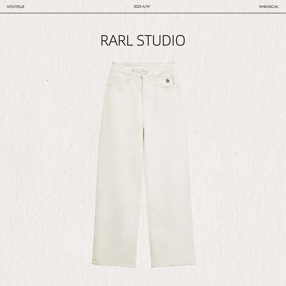 白牛仔裤「旷野柔光」爱马S 阔腿直筒亲肤透气高定百搭肌理感AK192