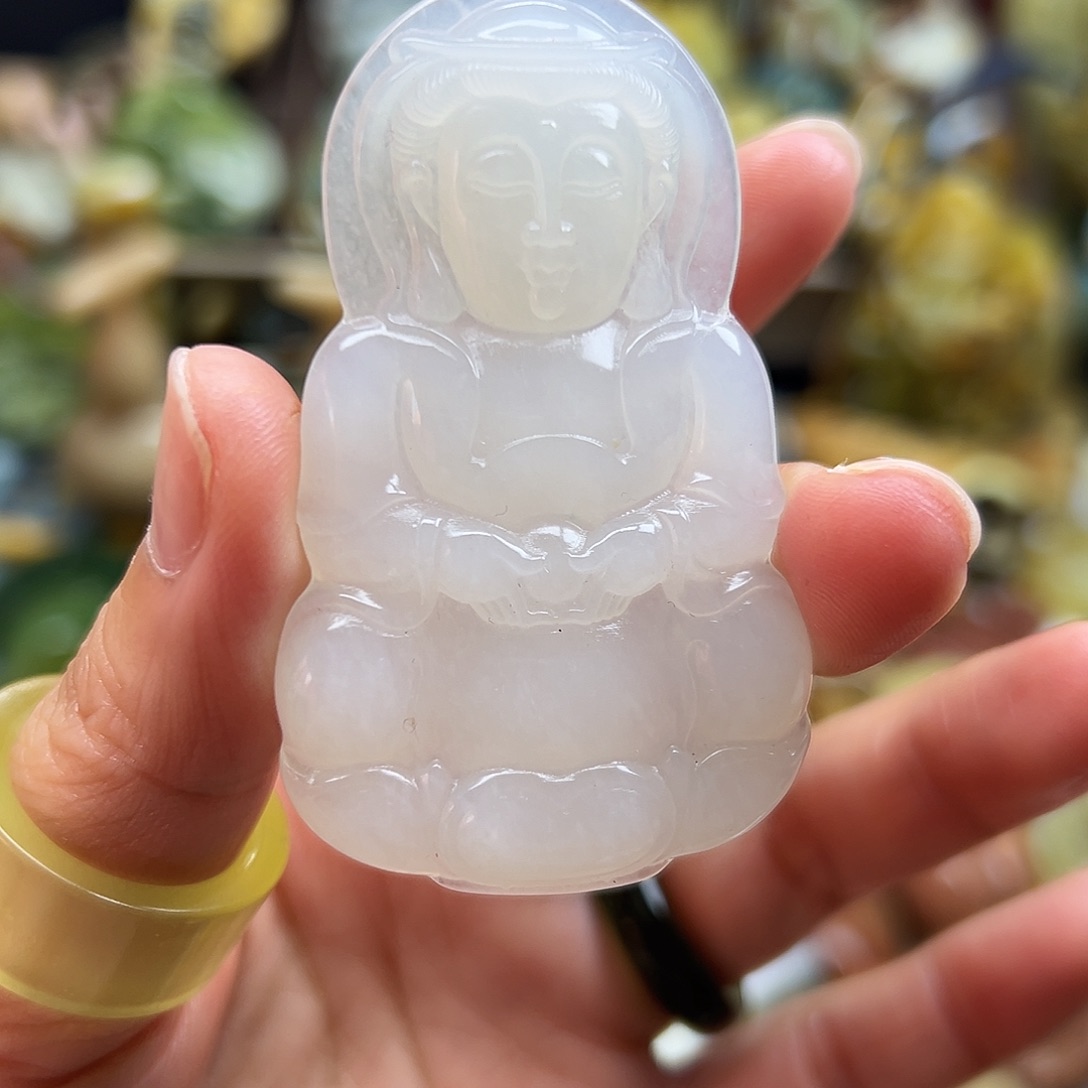 岫玉未镶嵌颈饰岫玉观音