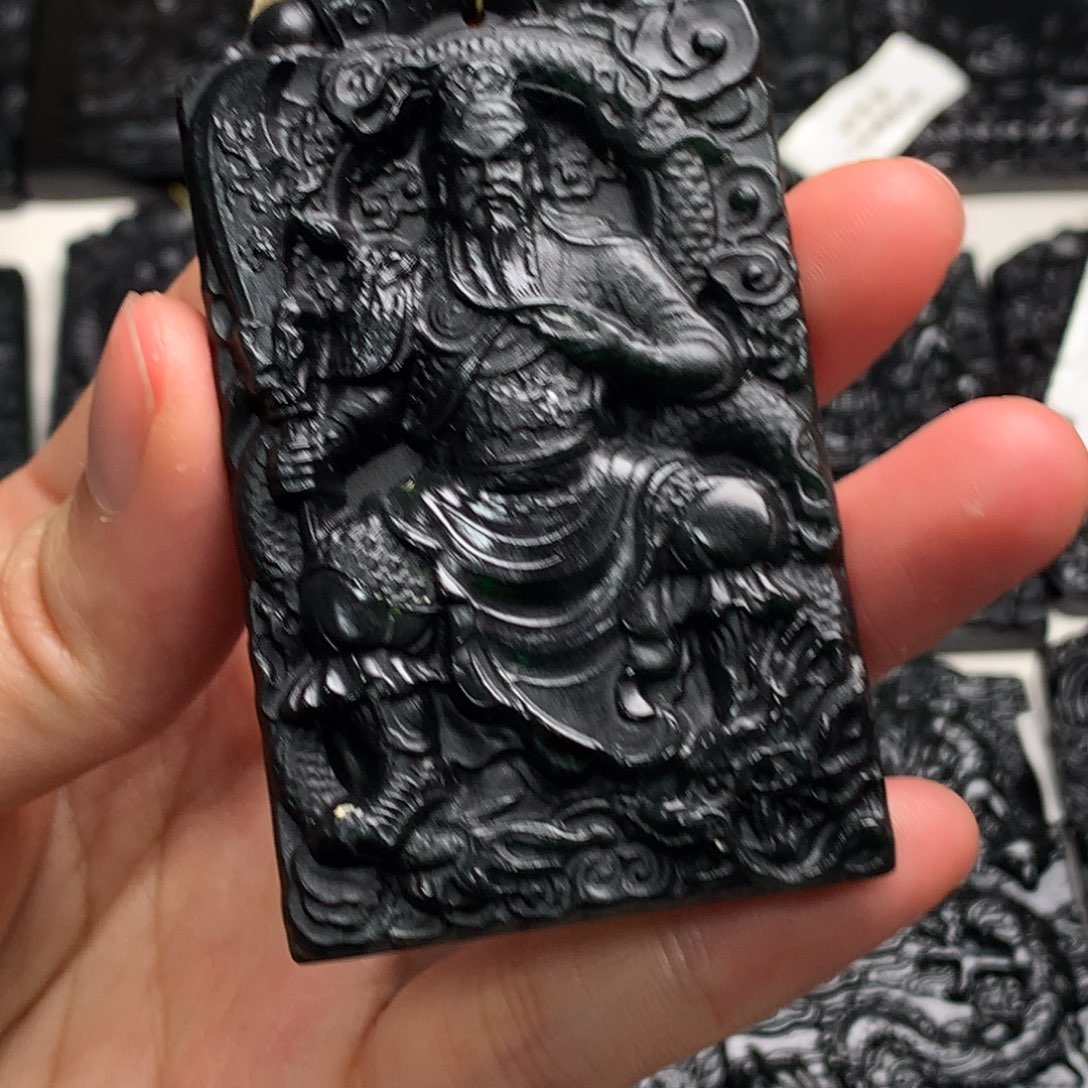 天然缅甸a货钢琴黑挂件