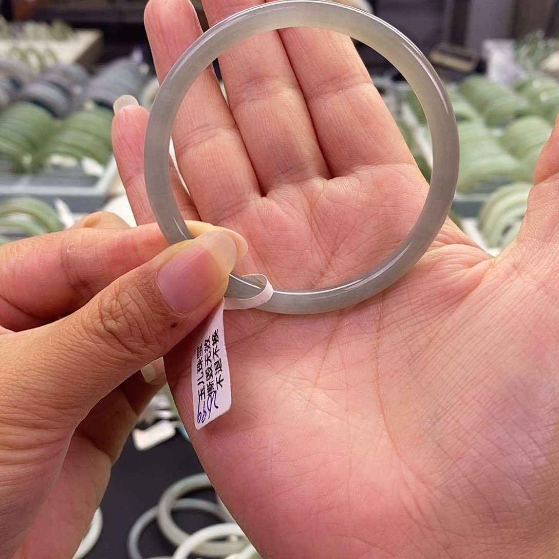 和田玉未镶嵌珠宝奇石和田玉手镯54.55