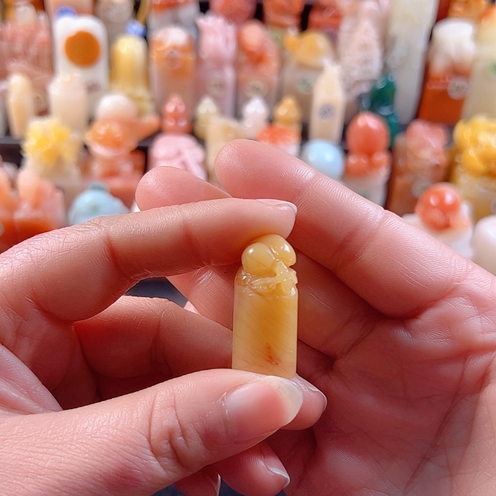 老挝石印石手工定制，桃子