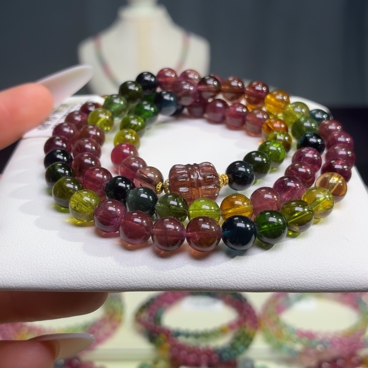 未镶嵌碧玺手链天然碧玺7+