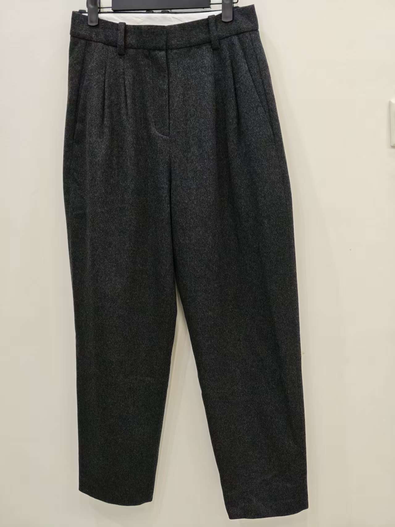 【晴川】雅叙廓羊绒羊毛交织双褶口袋西式长裤女 