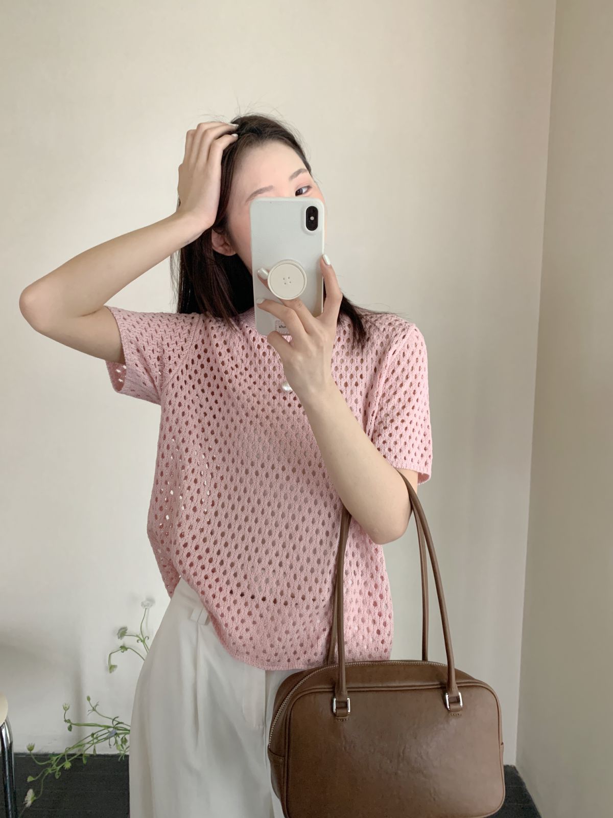 【素简.820171】夏款上新天爽亚麻洞洞清爽女装针织衫（5.15福利）