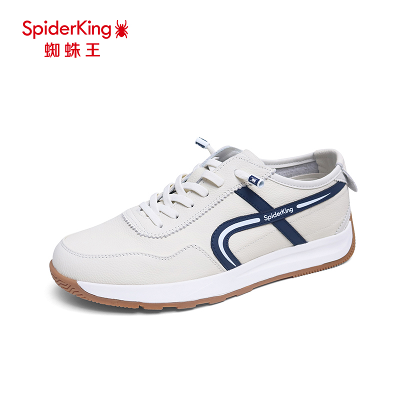 蜘蛛王男鞋新款时尚阿甘鞋透气小白鞋软底拼色百搭休闲运动鞋