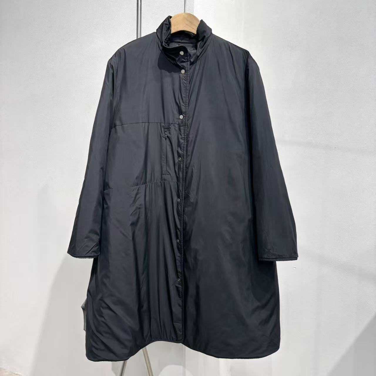 CSY5765 芬兰客人订单 绗缝中长款立领压印太阳花棉服