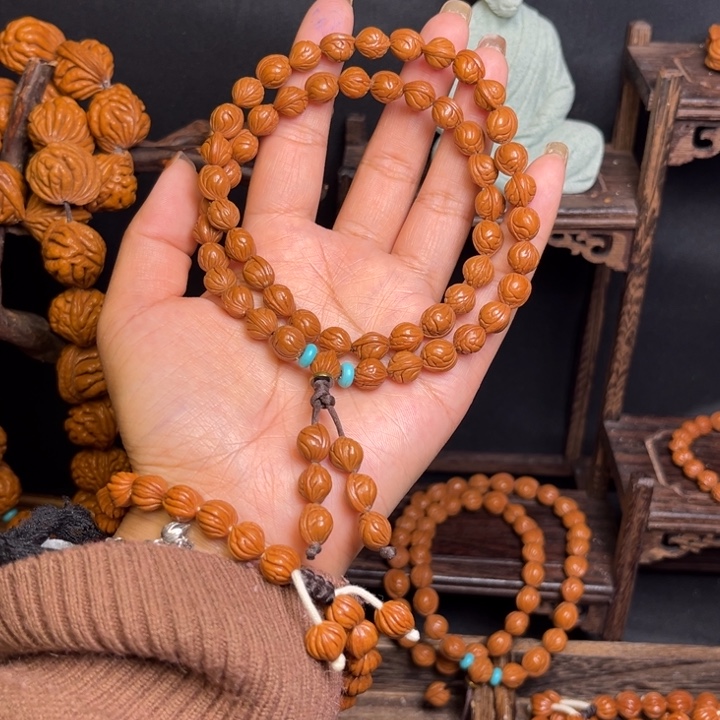 吐***雲手串桃核小龙纹手持