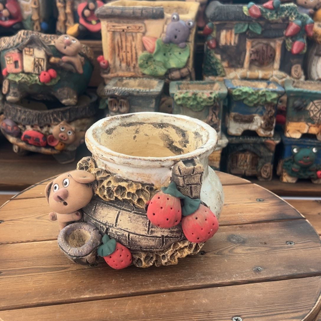 红陶嘻哈多肉花盆