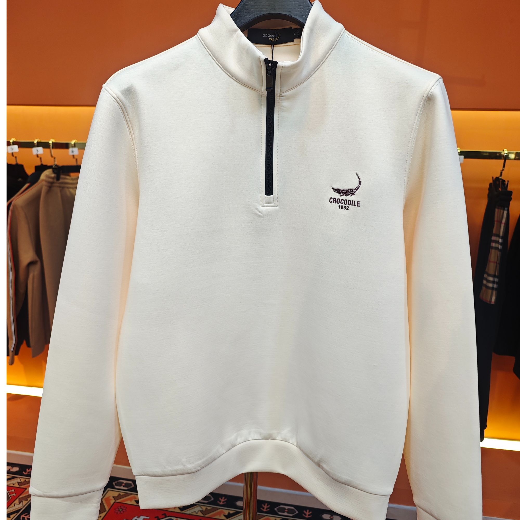 鳄鱼恤卫衣男立领半高领商务打底衫