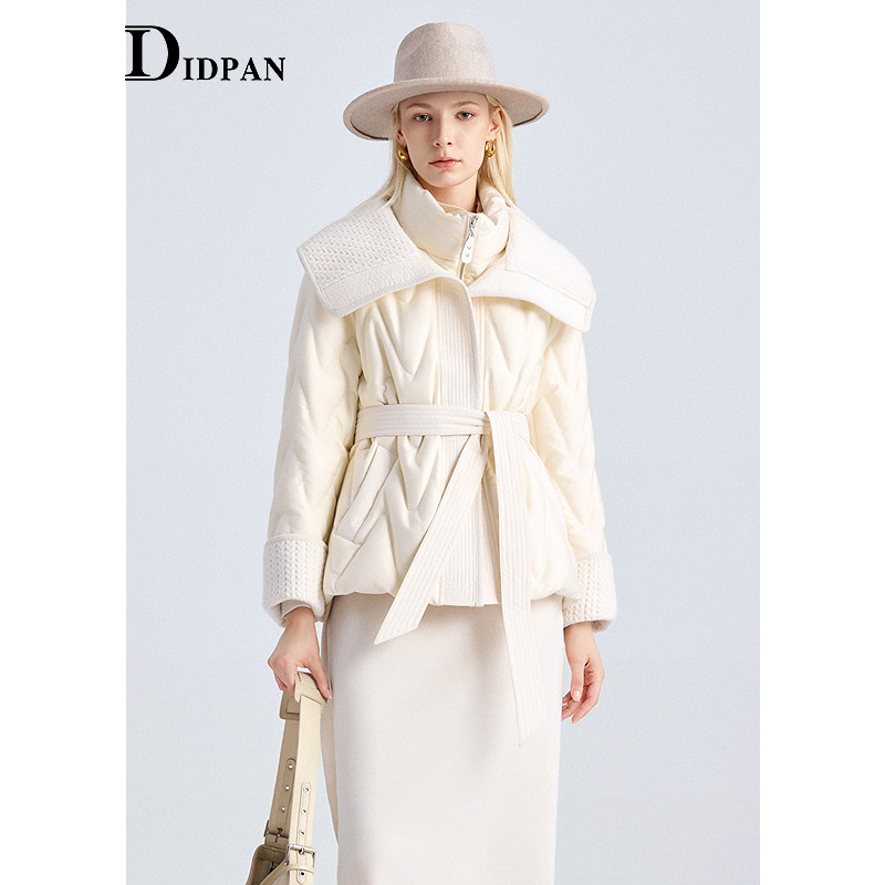 IDPAN冬日简雅格调短款羽绒服两穿式领型外套25冬季新款2F4Y69354