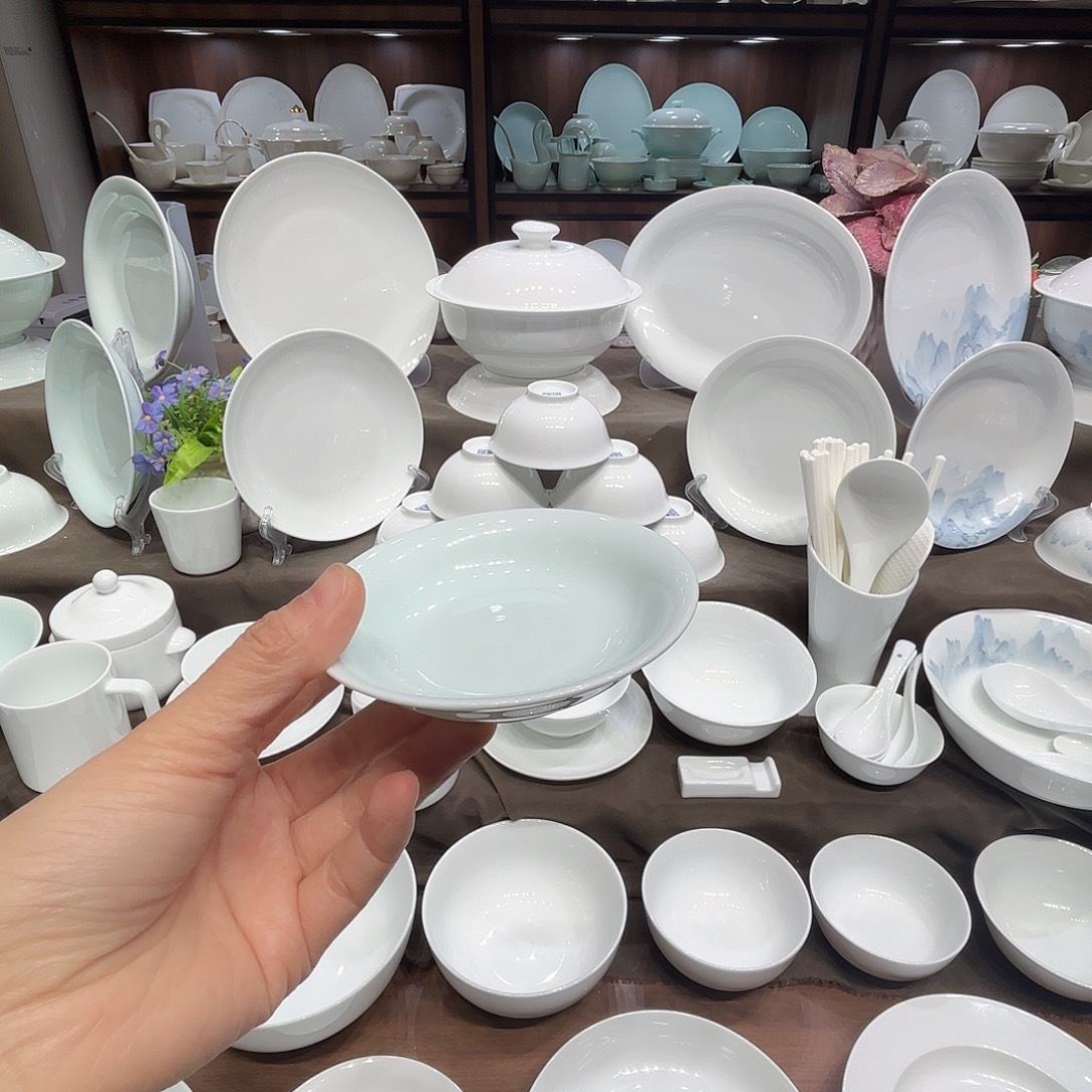 瓷影青高白泥4寸味碟6个