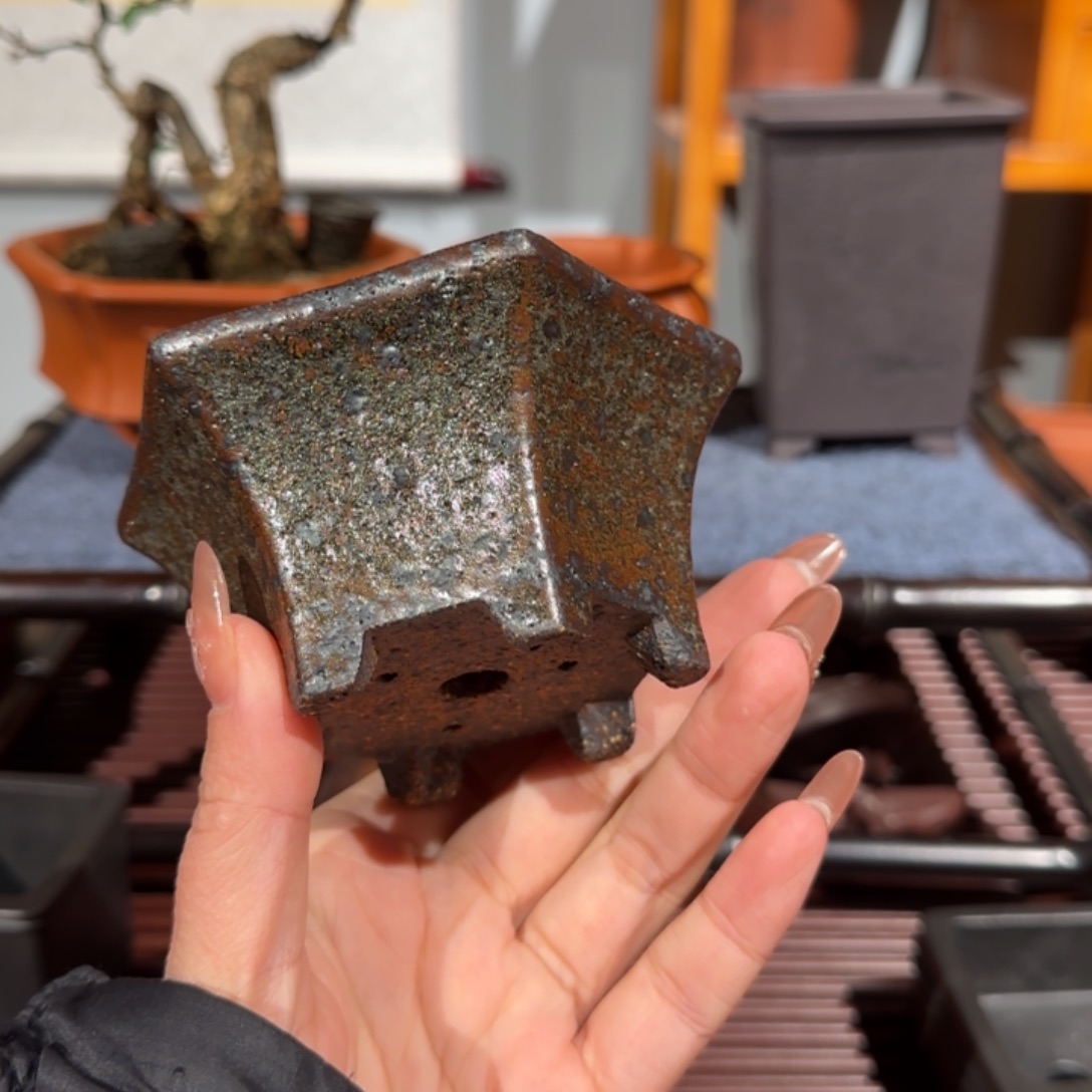 紫砂花盆口径7.5深度4