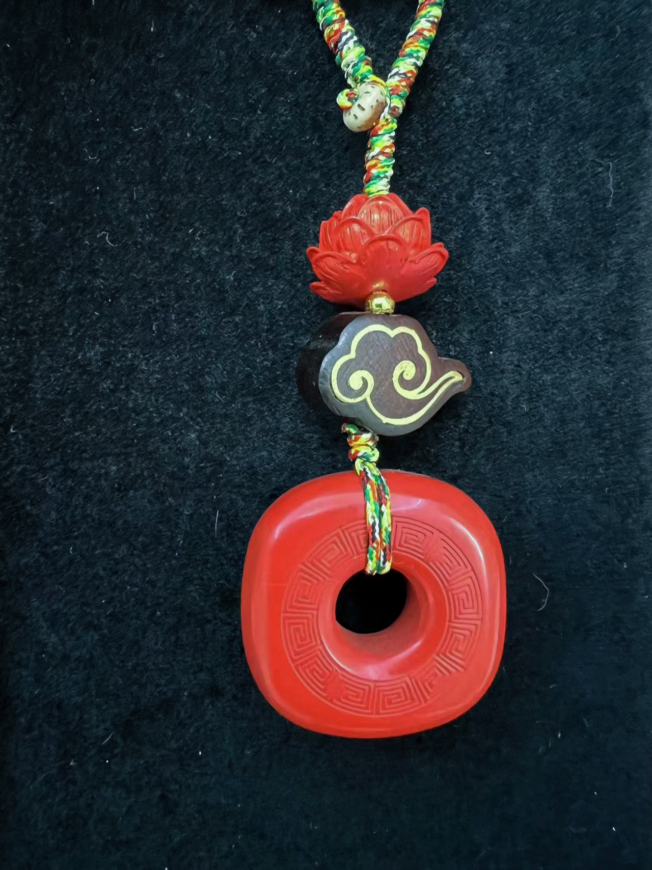 含辰砂工艺品朱砂车钥匙扣高含量朱砂手工编织