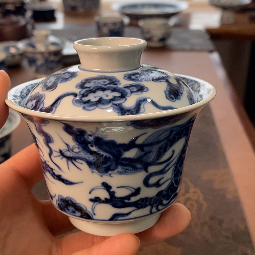 【闪购商品】杯雾*湖龙纹二才盖碗