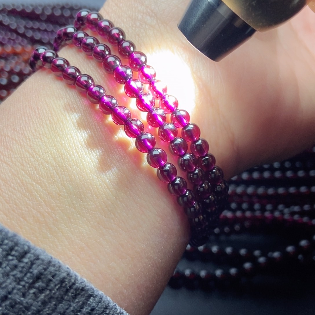 未镶嵌手链石榴石4.5紫牙乌