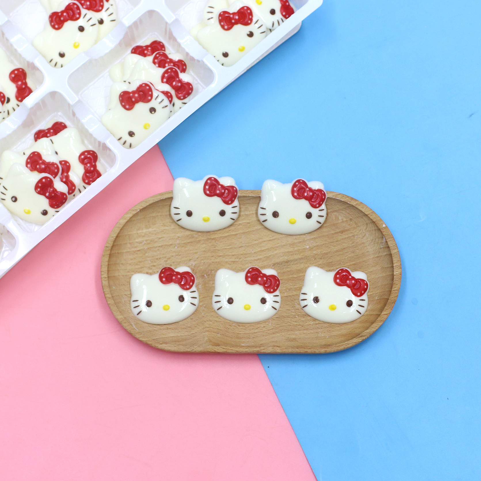 巧克力kt猫片成品卡通小熊蛋糕装饰kitty猫西点小动物小猪狗摆件