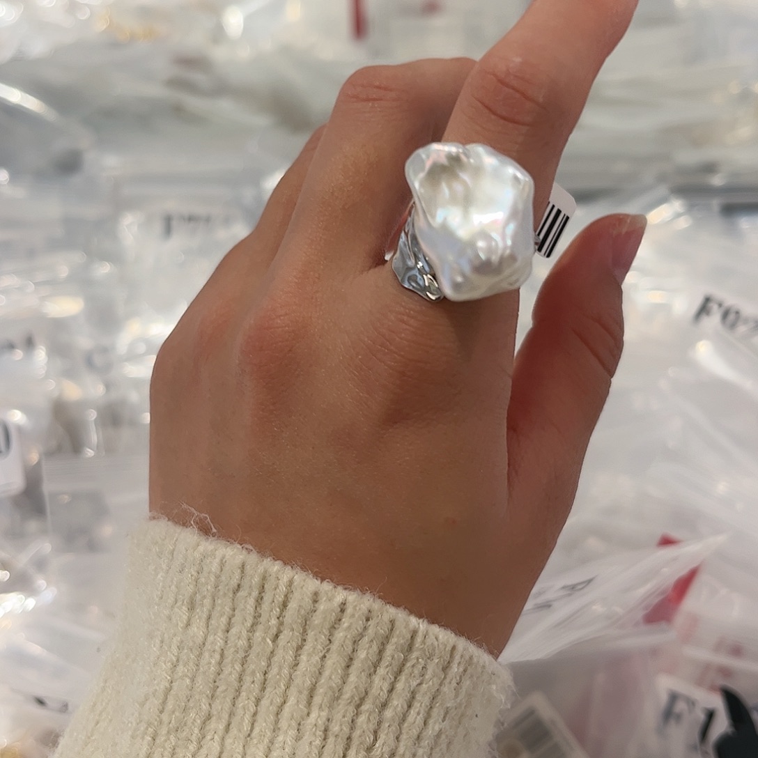 淡水珍珠戒指合金