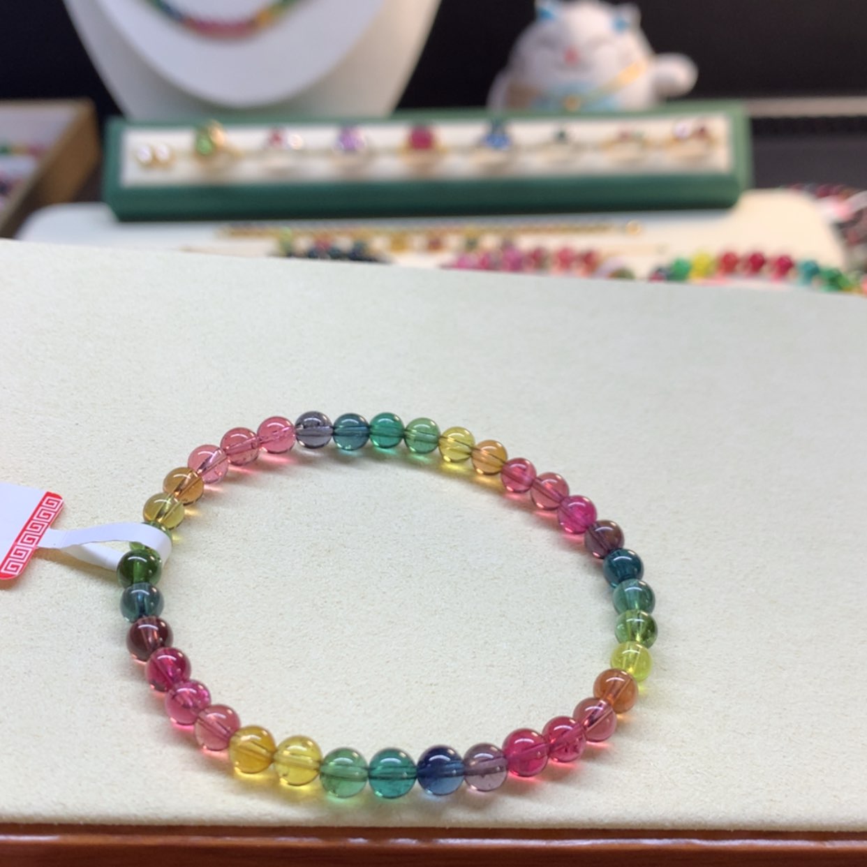 【闪购商品】碧玺手串未镶嵌浓郁彩虹色标5mm