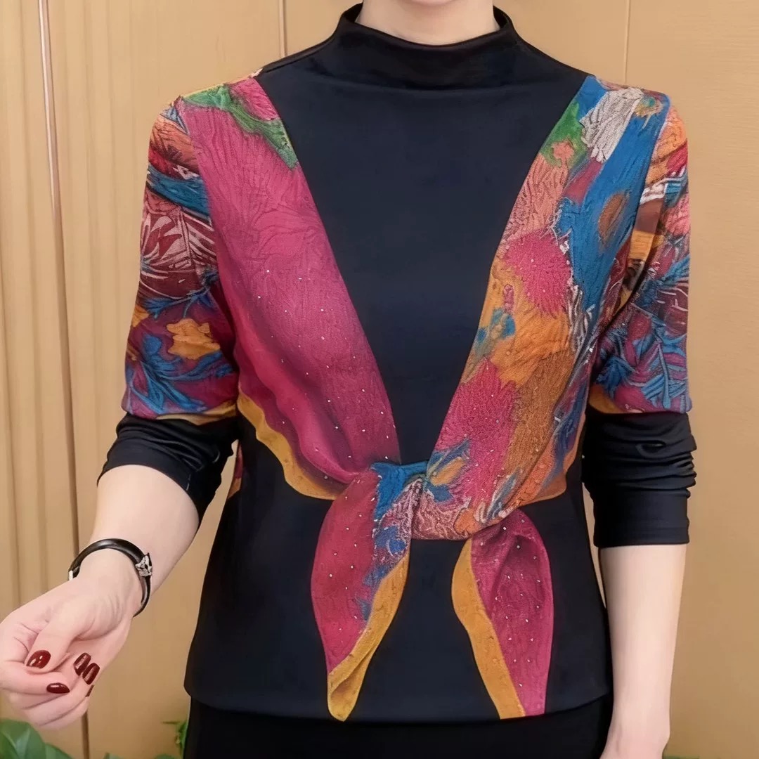 阳离子自发热德绒面料定位花秋冬保暖内衣布料打底衫