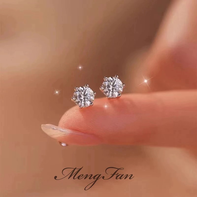 非金属莫桑石耳饰 【Dream梦梵】原创设计耳钉经典单钻MF22