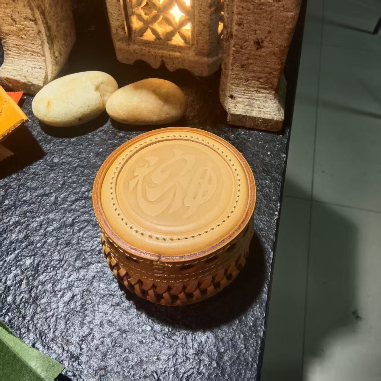 牛皮首饰盒收纳摆件盒