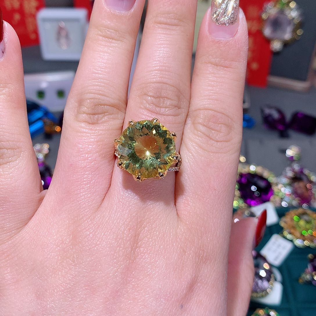 水晶戒指银S925镶嵌郁戒指