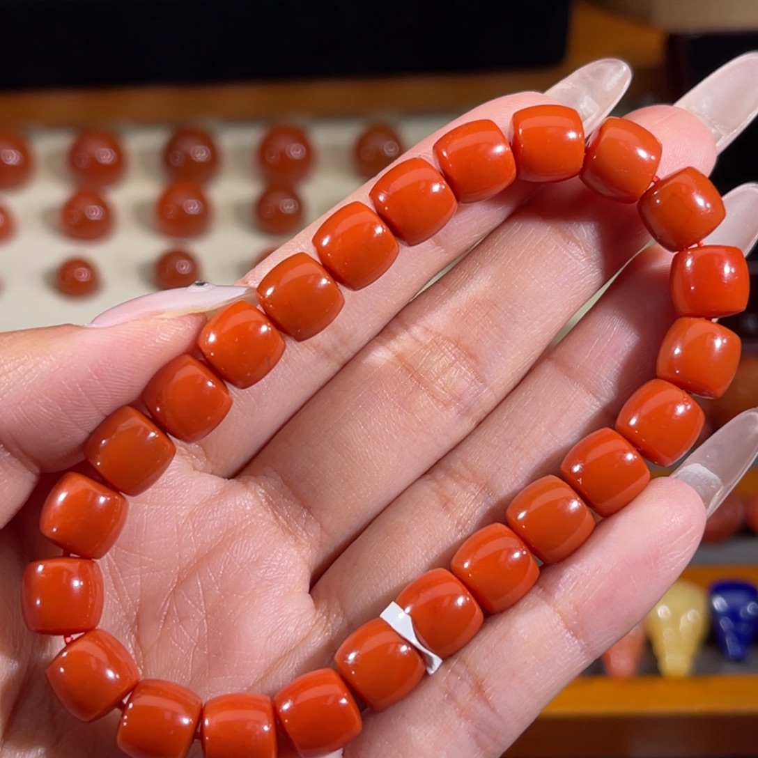 南红玛瑙未镶嵌直切手串 8.6mm