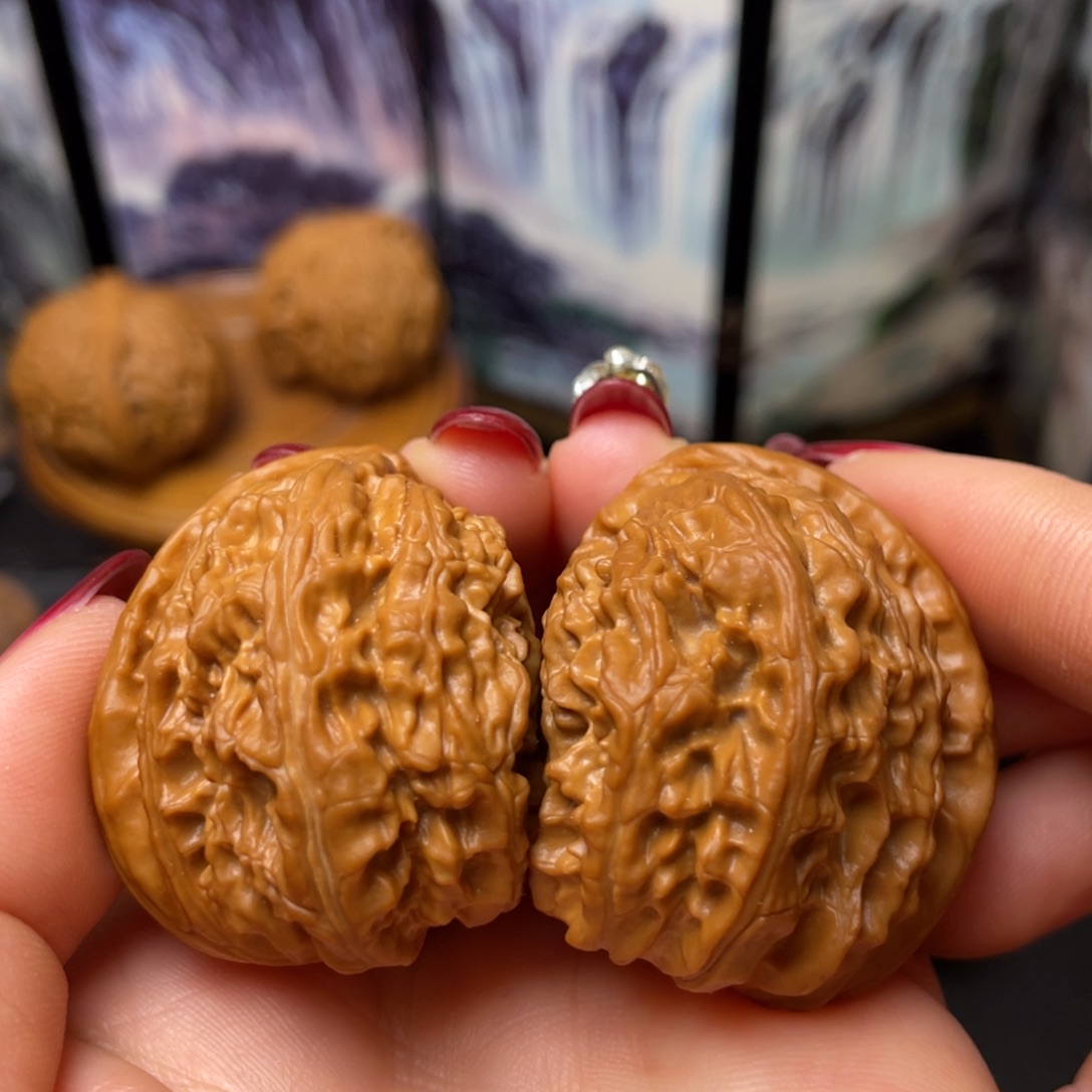 把件文玩核桃白狮子半壁江山