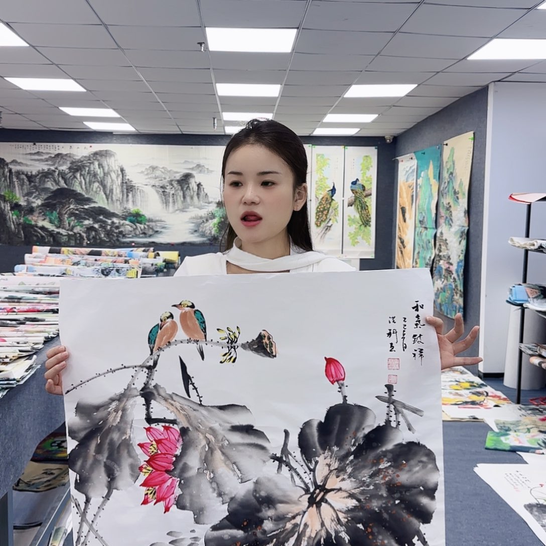 国画作品小姐姐放漏中