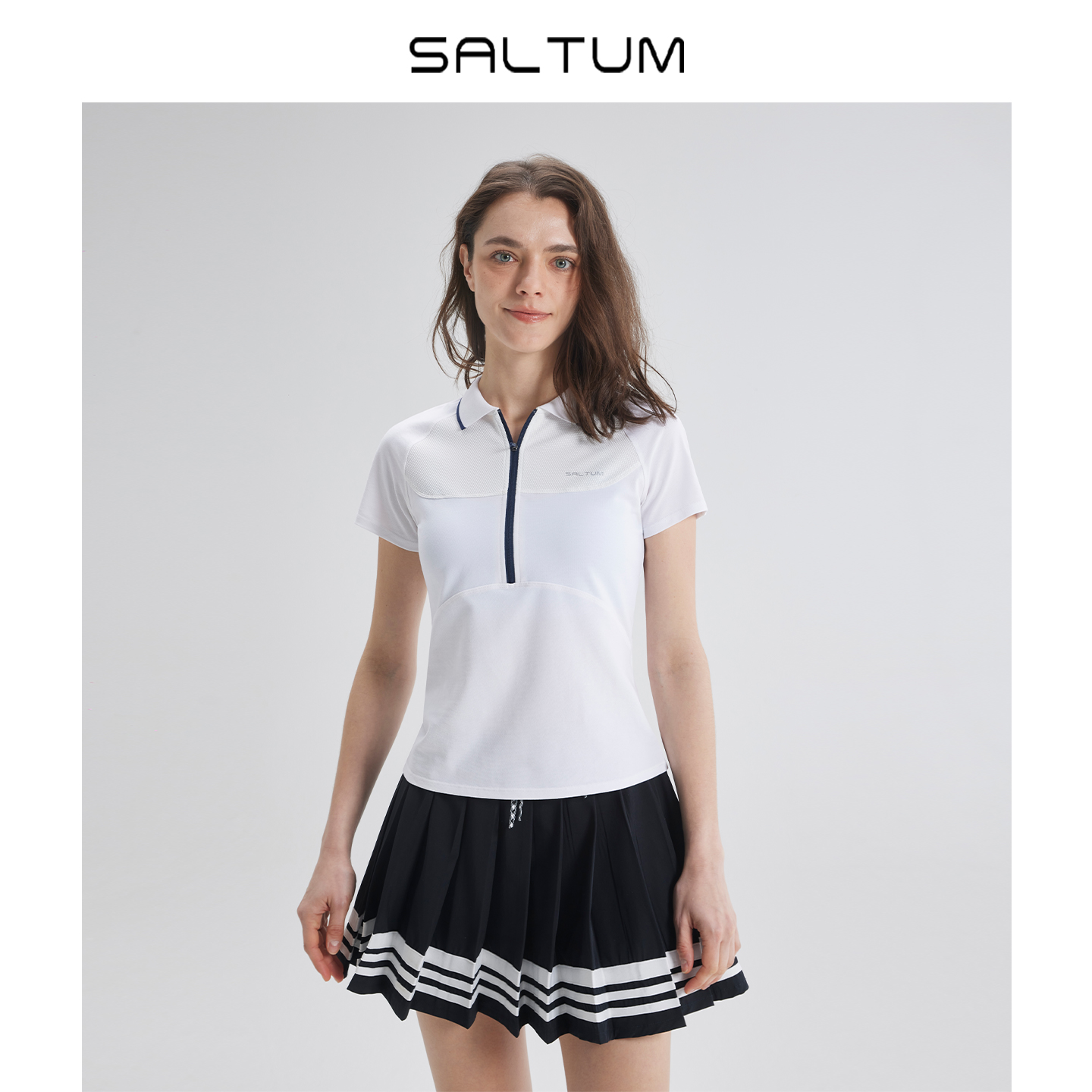 春夏撞色翻领运动polo衫女透气速干修身网球服夏季高尔夫短袖T668