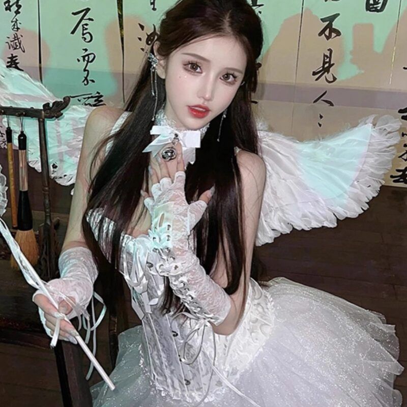 性感蕾丝万圣节夜场派对小恶魔天使cos网红辣妹公主复古少女气质