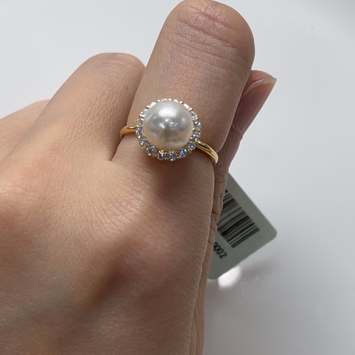 海水珍珠戒指银S925镶嵌AK 9-10mm 108号