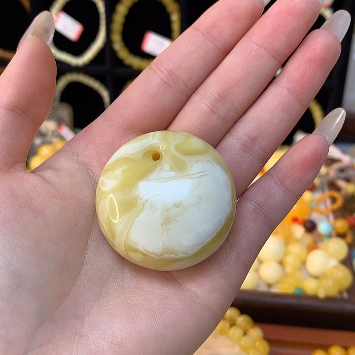 琥珀手链未镶嵌蜜蜡吊坠项链