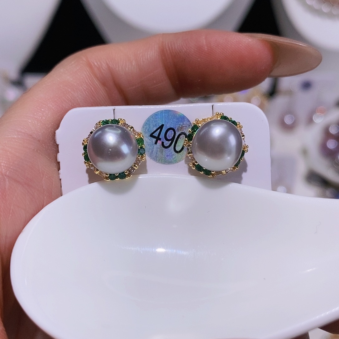 淡水珍珠耳饰合金