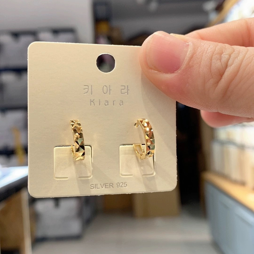 925银耳饰 4700 琪娅拉品牌新款s925纯银12mm耳扣小耳圈